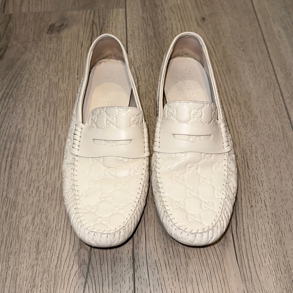 Gucci Other - Gucci White Guccissima Leather Penny Loafers